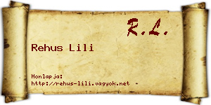 Rehus Lili névjegykártya